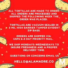 Load image into Gallery viewer, 6 packs of corn tortillas (low in carb)