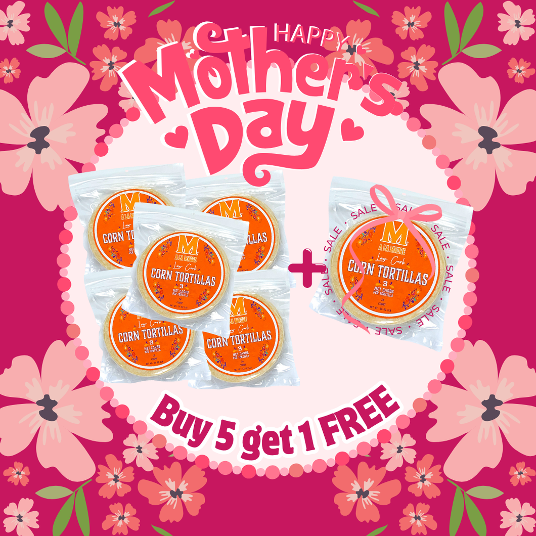 Buy 5 get 1 Free (6 packs of corn tortillas low in carbs)
